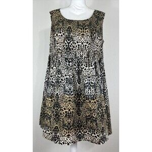 Jessica Simpson Plus Size Leopard  Animal Print Sleeveless Dress Size 1X